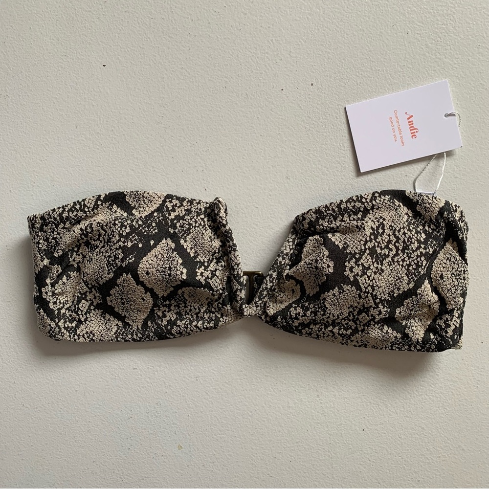 Andie Snakeskin Print Scala Bikini Top Size Small Swimwear NWT Beach Vacation